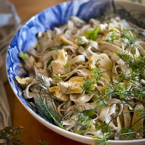 Roasted Garlic and Basil Fettuccine at The Little Shop of Olive Oils
