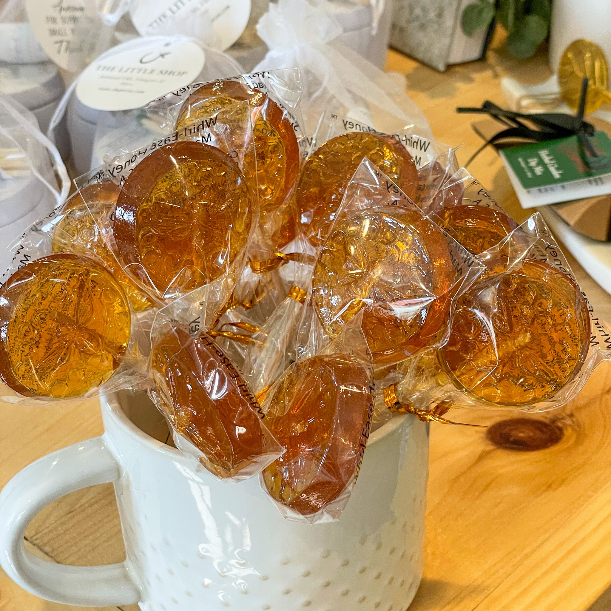 Honey Pops at The Little Shop of Olive Oils.  Premium Extra Virgin Olive Oil, Aged Balsamic Vinegar, Gourmet Essentials.